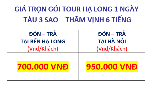 Ha Long 1 Ngay Tau 3 Sao 6 Tieng